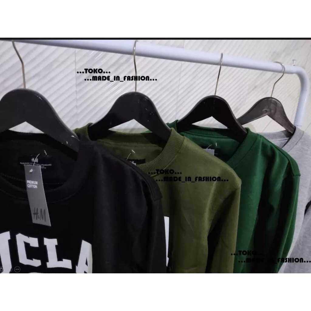 CREWNECK SWEATER UCLA HIJAU BOTOL SWITER CRUNEK SWEATSHIRT UNTUK PRIA WANITA TERMURAH