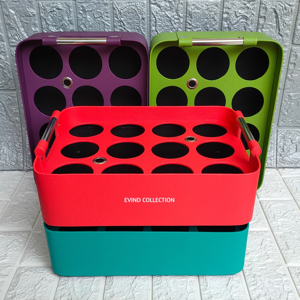 Keranjang Air Mneral Gelas Kulit Sintetis Isi 12 Cup Model Oval Tempat Aqua Gelas Murah