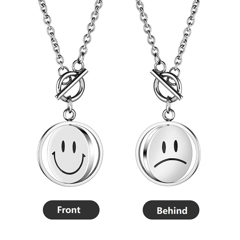 COD❤️Kalung Liontin Smiley Manis Indah Fashion Korea Wanita Korea Sederhana Temperamen Kalung Sahabat Terbaik Girly-A.one