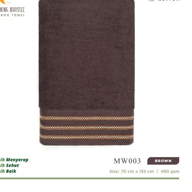♣ Terry Palmer Morning Whistle Handuk Bamboo MW 003 - Brown ➼