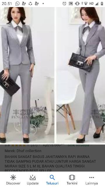 Blazer formal  wanita abu/grey size S sampai 5L