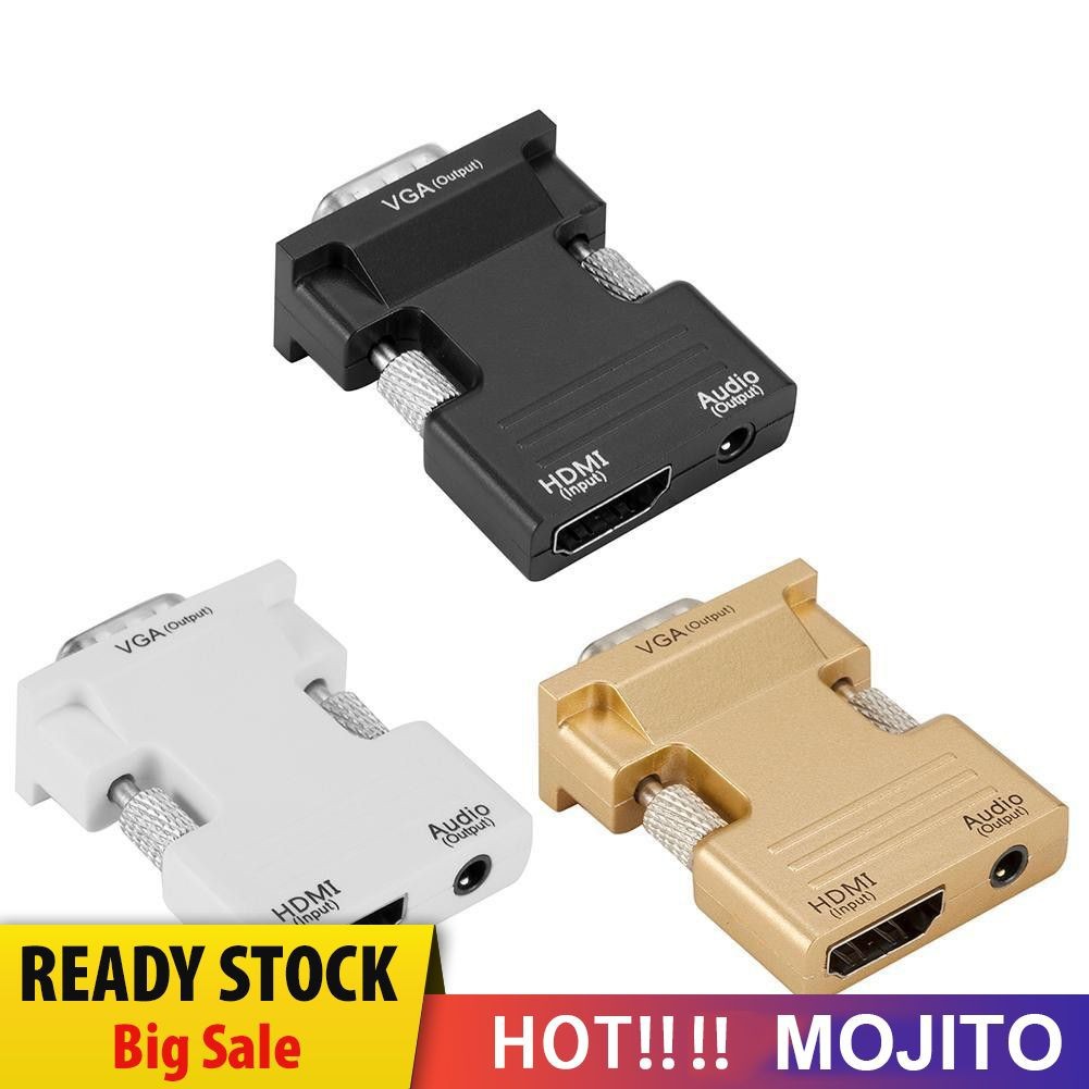 MOJITO HDMI Female to VGA Male Adapter w/Audio Cable Support 1080P Signal Output