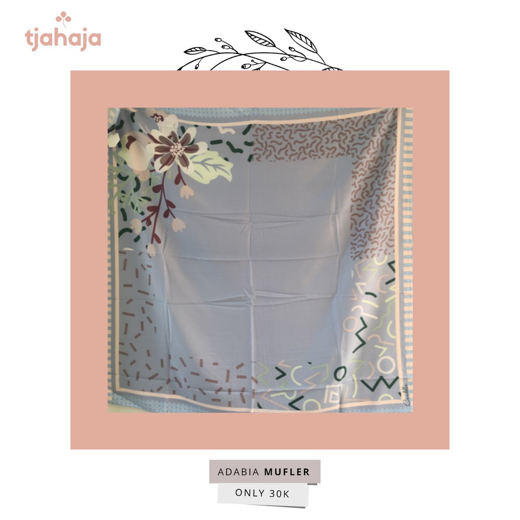 Jilbab Motif Segi Empat ADABIA MUFLER seri CANDELLA Ungu Muda Baru Original