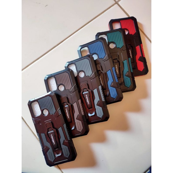 HARD CASE SPIGEN IRON KICK PHANTOM + STAND  OPPO A31 A52/A72/A92 A91/F15 F11 PRO NEO 7 RENO 2 K3 K5 REALME C11 REALME 5 REALME 6