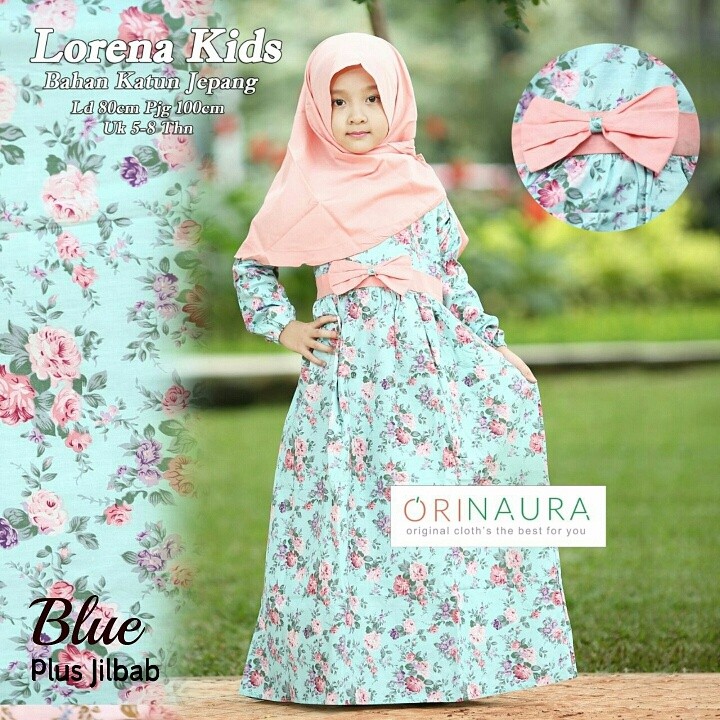 Gamis Anak Katun Jepang Lovina Ori Naura