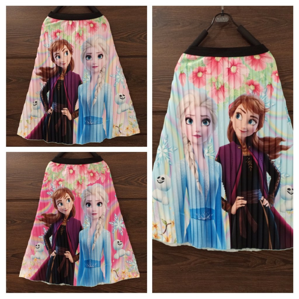 ROK ANAK PEREMPUAN PLISKET SCUBA FROZEN