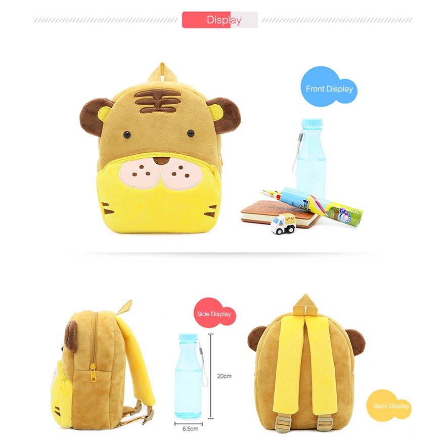 TAS RANSEL ANAK KARAKTER ANIMAL TIGER / Kids Bag for Boy Toddler School Cartoon Children Backpack