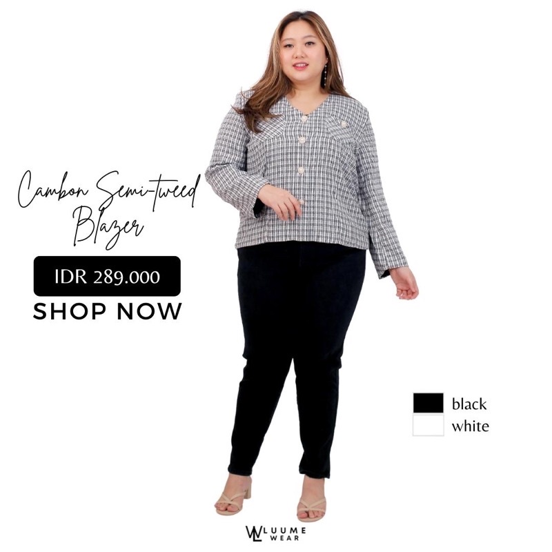 LUUME WEAR | PLUS SIZE | JUMBO SIZE | BIG SIZE Cambon Semi-Tweed Blazer
