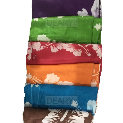 Kain Pantai Bali Motif Bunga Pucuk dan Kamboja Bahan Rayon Bali Adem Ujung Rumbai | Deary Co Bali