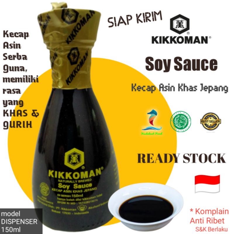 

Kikkoman Soy Sauce; Kecap Asin Khas Jepang; 150 ml (dispenser)