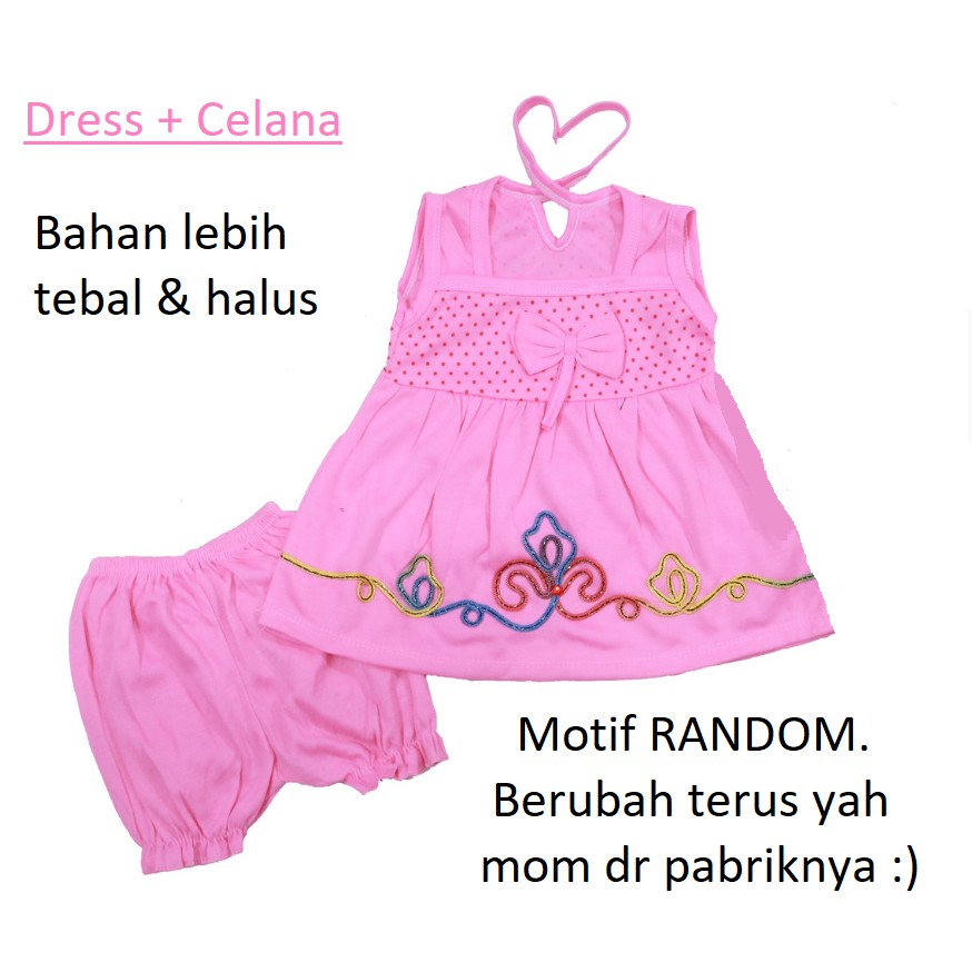 Dress Bayi 0-12 Bulan Murah, Lucu dan Berkualitas Motif Random cherrybabykidsshop LC