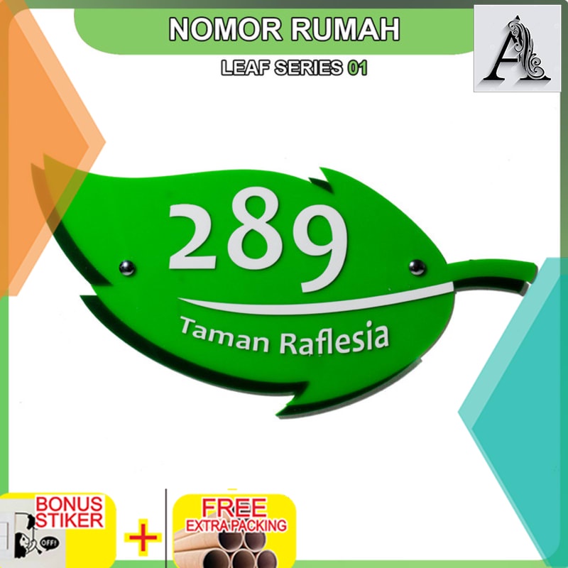 

Terlaris Nomor Rumah Acrylic Leaf Series 01