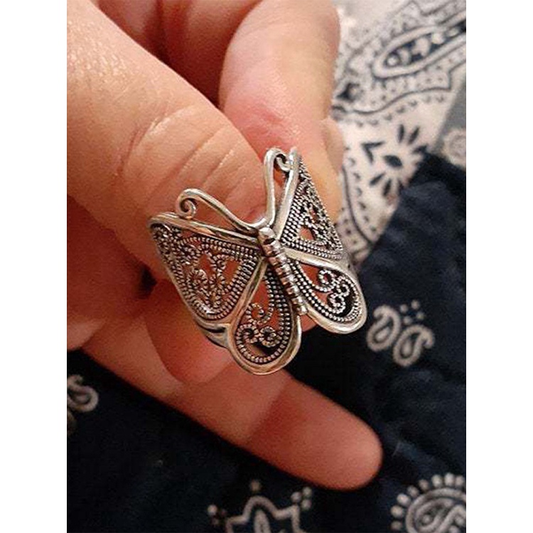 Butterfly Cincin Desain Kupu-Kupu Filigree Bahan Sterling Silver 925