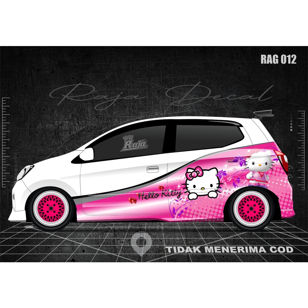 Sticker Decal Mobil Agya Ayla Hello kitty Stiker Striping Decal Agya Ayla Custom Hello kitty