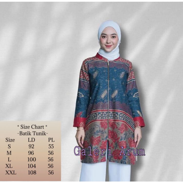 GaleriArum Baju Batik Baju Tunik Wanita Lengan Panjang Modern Premium Wanita //Baju Batik Wanita//Ba