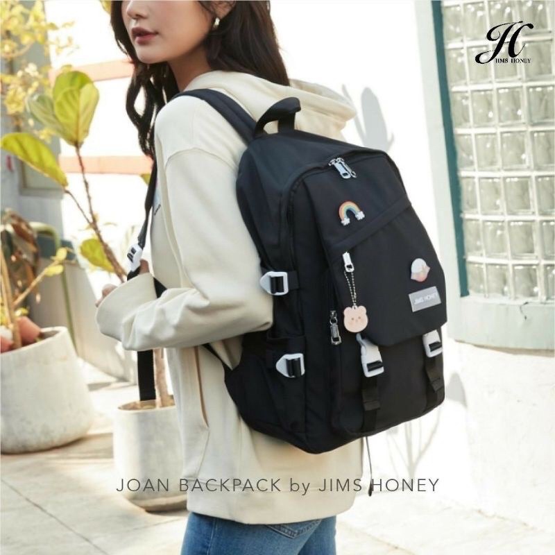 Joan Bag Pack Jims Honey Black Tas Ransel Joan Jimshoney Hitam