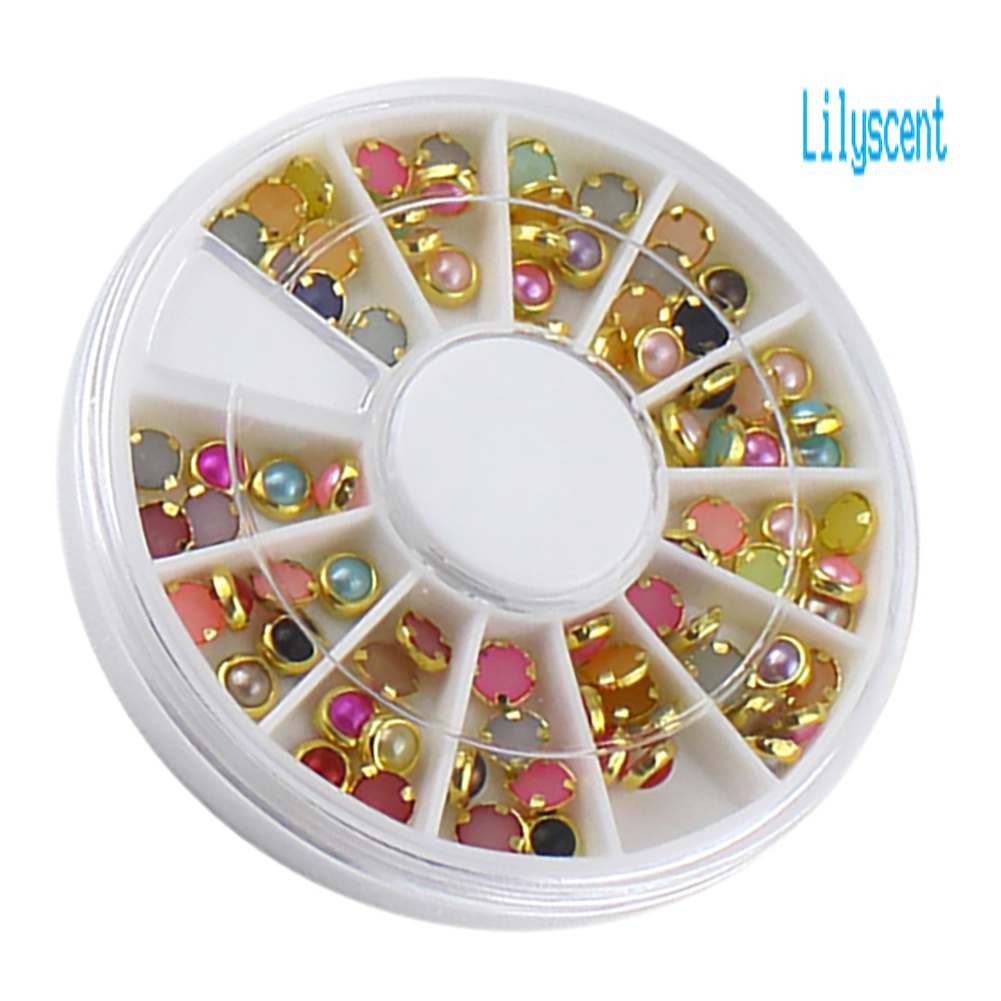 Lily Berlian Imitasi Mutiara Bulat 5mm Bahan Alloy Untuk Dekorasi Nail Art