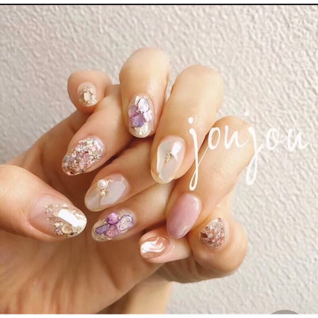 Shell crushed stone japan nailart aksesoris swarovski crystal nail kutek gel