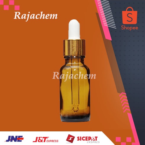 Botol Pipet Kaca Amber 20 ml Ring Gold Putih