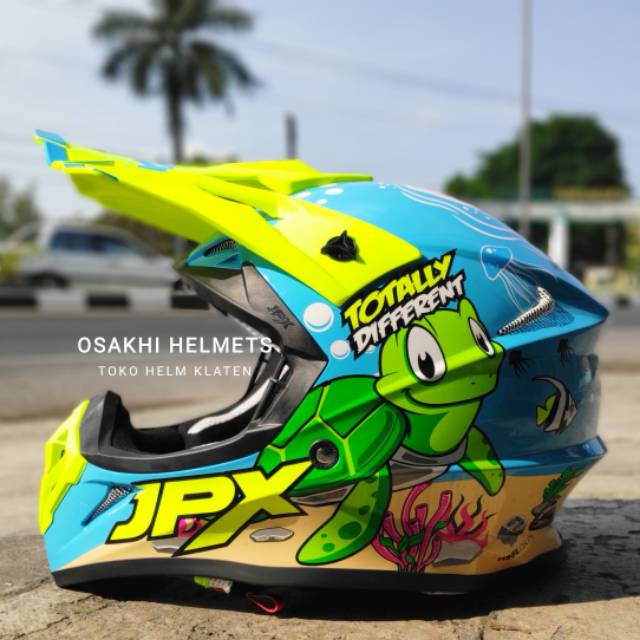 JPX X25 Fox 1 Helm Cross Motif Baru Under Water JPX Helmet Supercross Ringan Tidak Pegal di Pakai