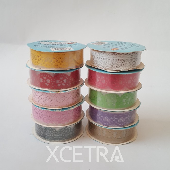 

Lace Tape Decal/Bud Silk/DIY Scrapbooking Album Stationery Decor - Putih