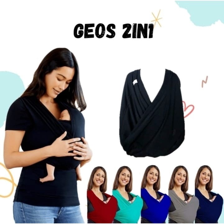 Gendongan Polos Geos Polos 2in1 + Saku Murah Meriah Gendongan Bayi Kangguru BABY KHOWA Murah BY-76-GB