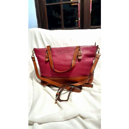 preloved tas sisley tote bag pink