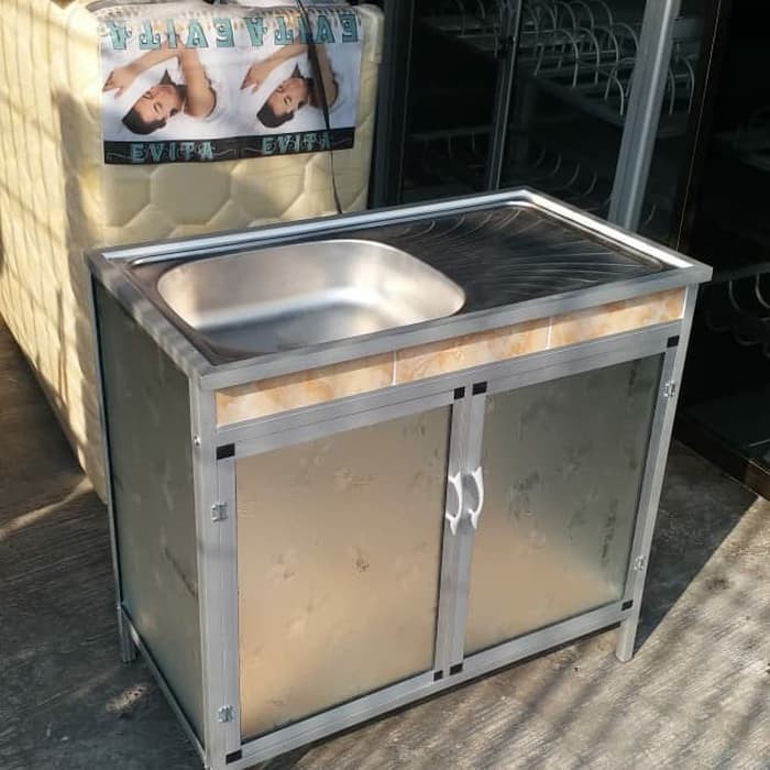 Wastafel Rak Aluminium 2 pintu