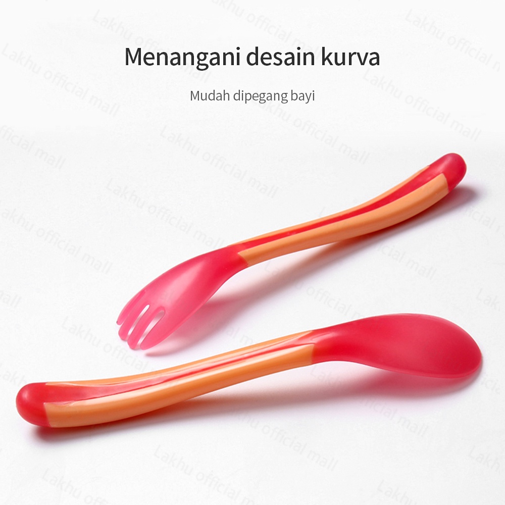 Lakhu sendok bayi sensor panas/sendok makan bayi silicone bpa free