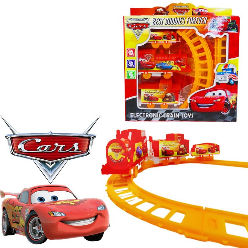 Kereta Mainan - Kereta Api Cars Electronic Train Toys Set 3 Gerbong Kereta &amp; 8 Rel Track