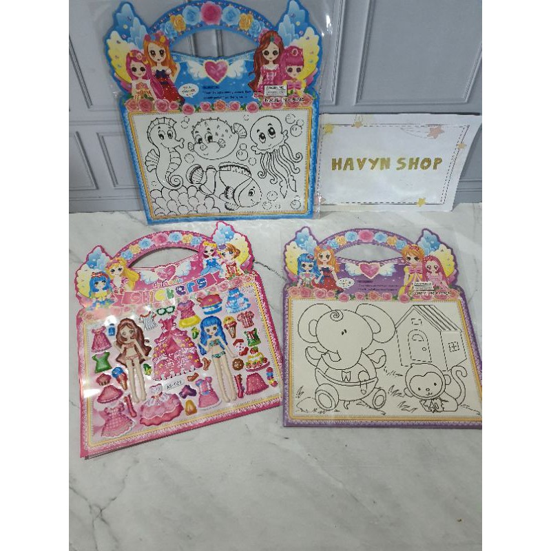 sticker gambar karakter/sticker anak/sticker girl/STIKER KOTAK KECIL-1