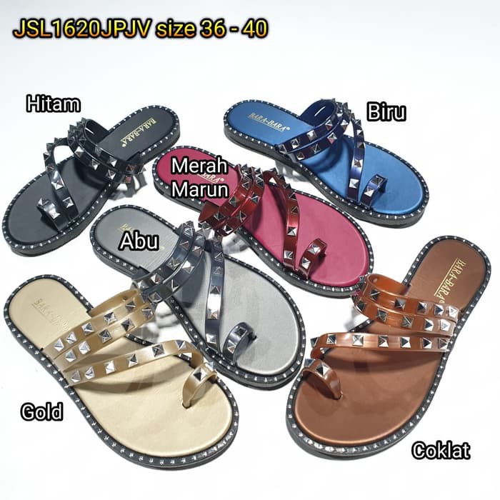 jelly sandal  jepit  wanita  barabara karet import  