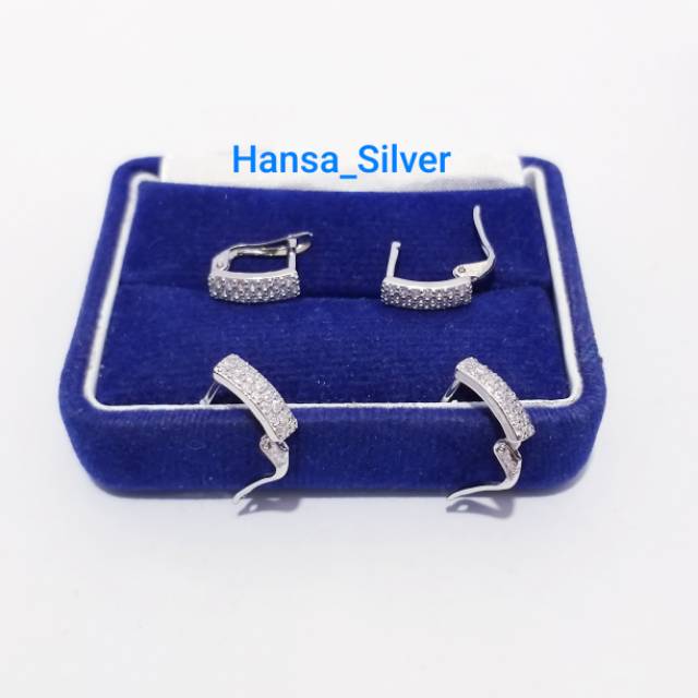 ANTING PERAK ASLI SILVER 925 LAPIS EMAS PUTIH MODEL JEPIT