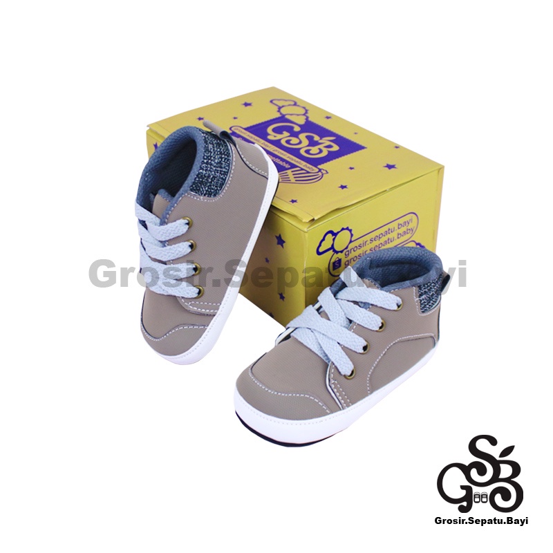 Sepatu Bayi - Baby Shoes - Prewalker  | 2-12 bulan | casual hamburg abu polos ringan &amp; fleksibel