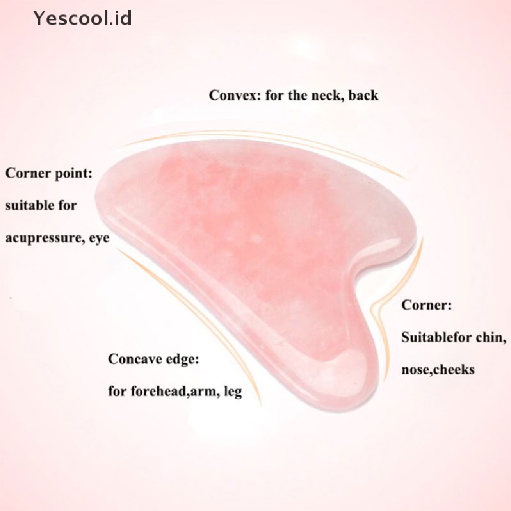 1pc Papan Scraper Pijat Guasha Giok Kuarsa Alami Untuk Alat Relaksasi