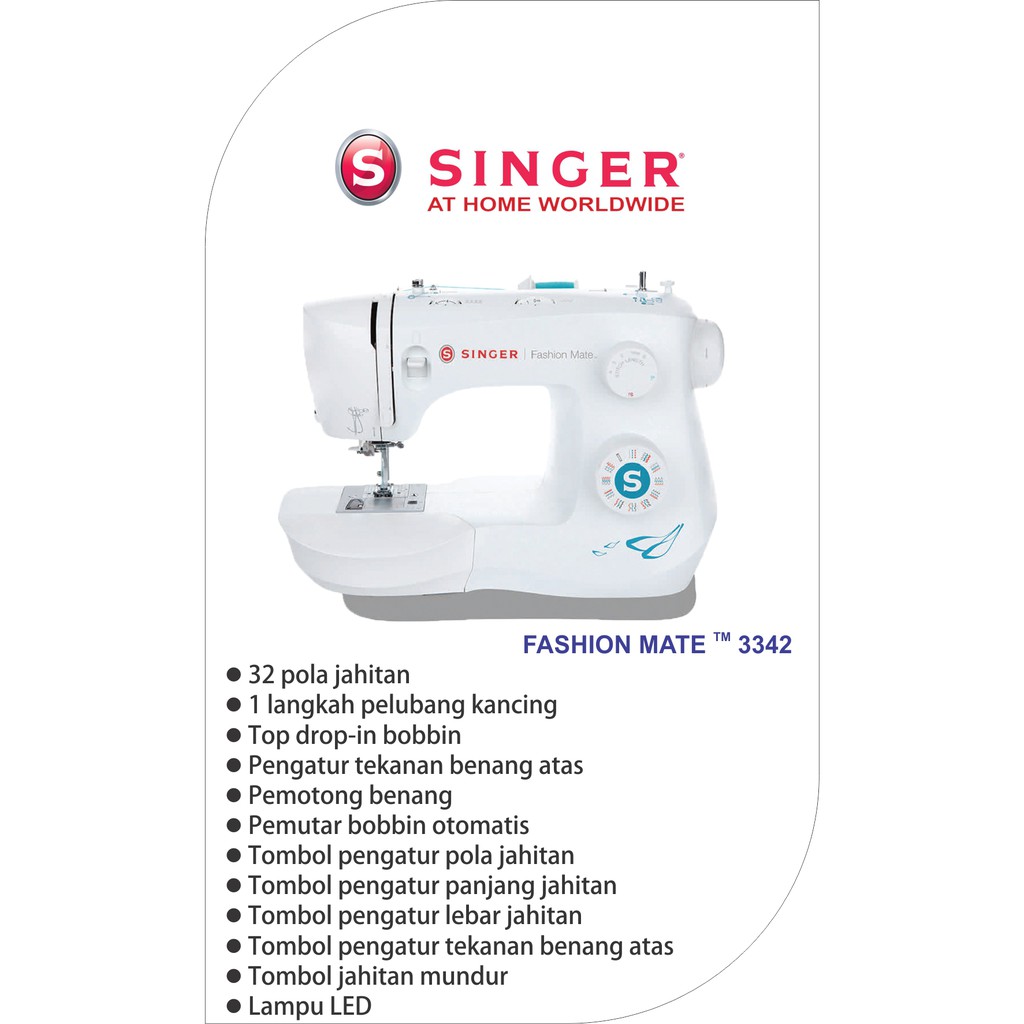 Mesin Jahit SINGER 3342 Fashion Mate Portable Multifungsi