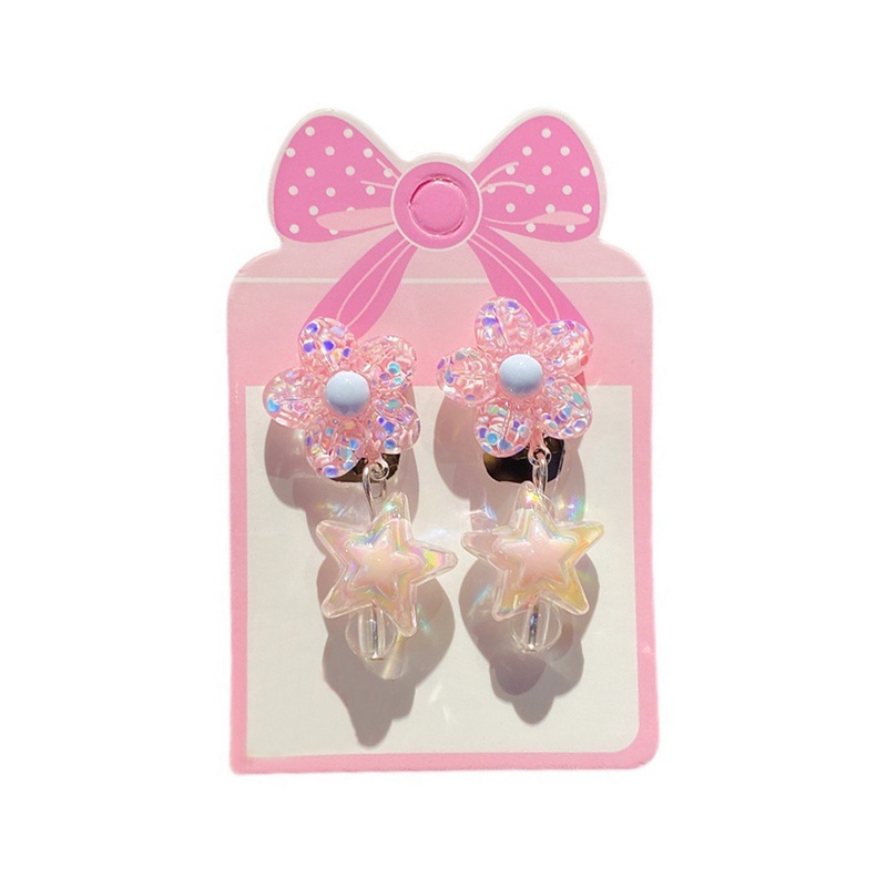 Anting Klip Tanpa Lubang Motif Kartun Bahan Resin Untuk Anak Perempuan