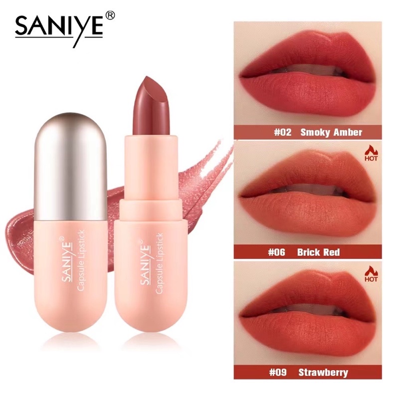 SANIYE K1139 Lipstik Velvet Matte Tahan Lama Tahan Air Bibir Kosmetik