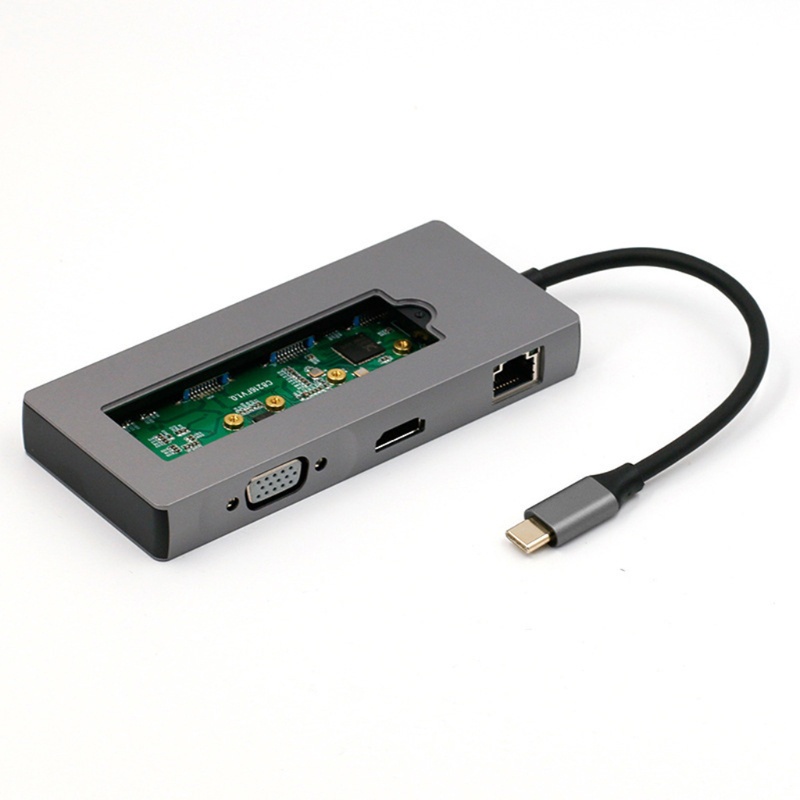 Vivi Hub Adapter USB Tipe-C 8 In 1 Untuk M.2 SSD Rj45