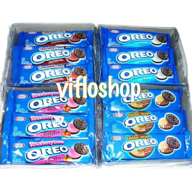 

TERMURAH Biskuit Oreo Vanila/Coklat/Strawberry/Ice Cream Box (12 x 29,4 gr - Vanila BEST SELLER