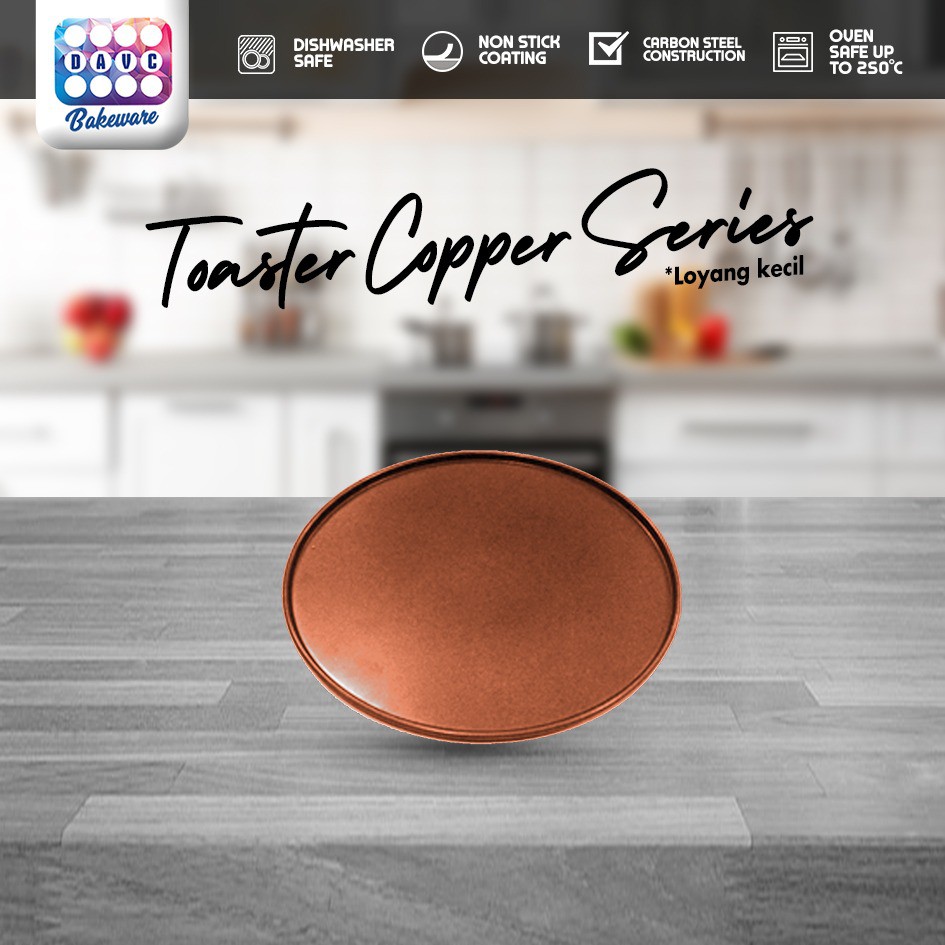 Loyang Kue Pizza Pan Mini Toaster Round Full Copper Series DAVC Ø 22 x 0.8 cm