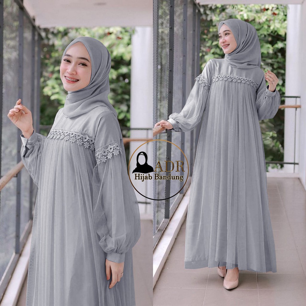 Baju Gamis Wanita Terbaru Anggun Kerut Rampel Busui Frendly Hasna Dress Nuraini Maxi Dress  | Gamis 