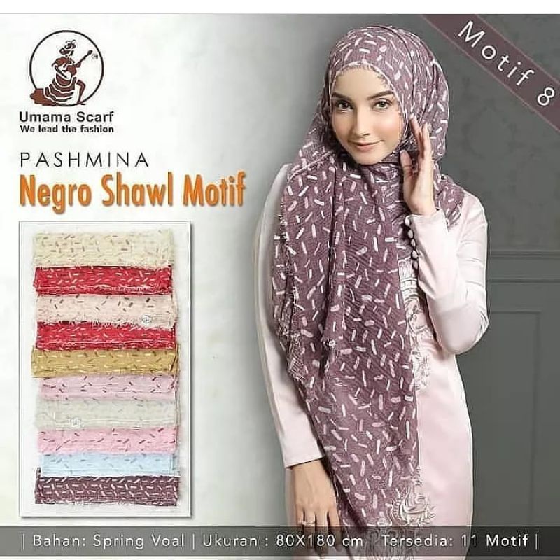 Jilbab/ Hijab/ Pashmina polos / plisket / motif / flamenco / negroshawl