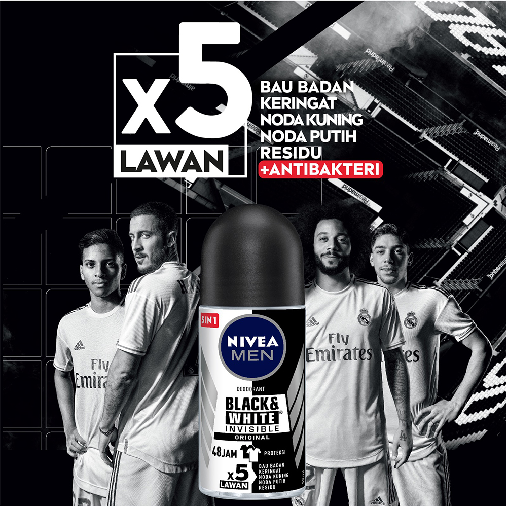 NIVEA MEN Deodorant Roll On Black & White Invisible Original 25ml - Perlindungan 48 jam, tanpa noda Image 9