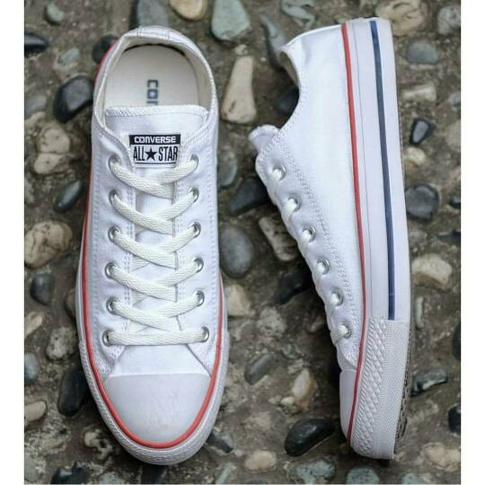 SEPATU CONVERSE ALL STAR PUTIH LIST MERAH BIRU