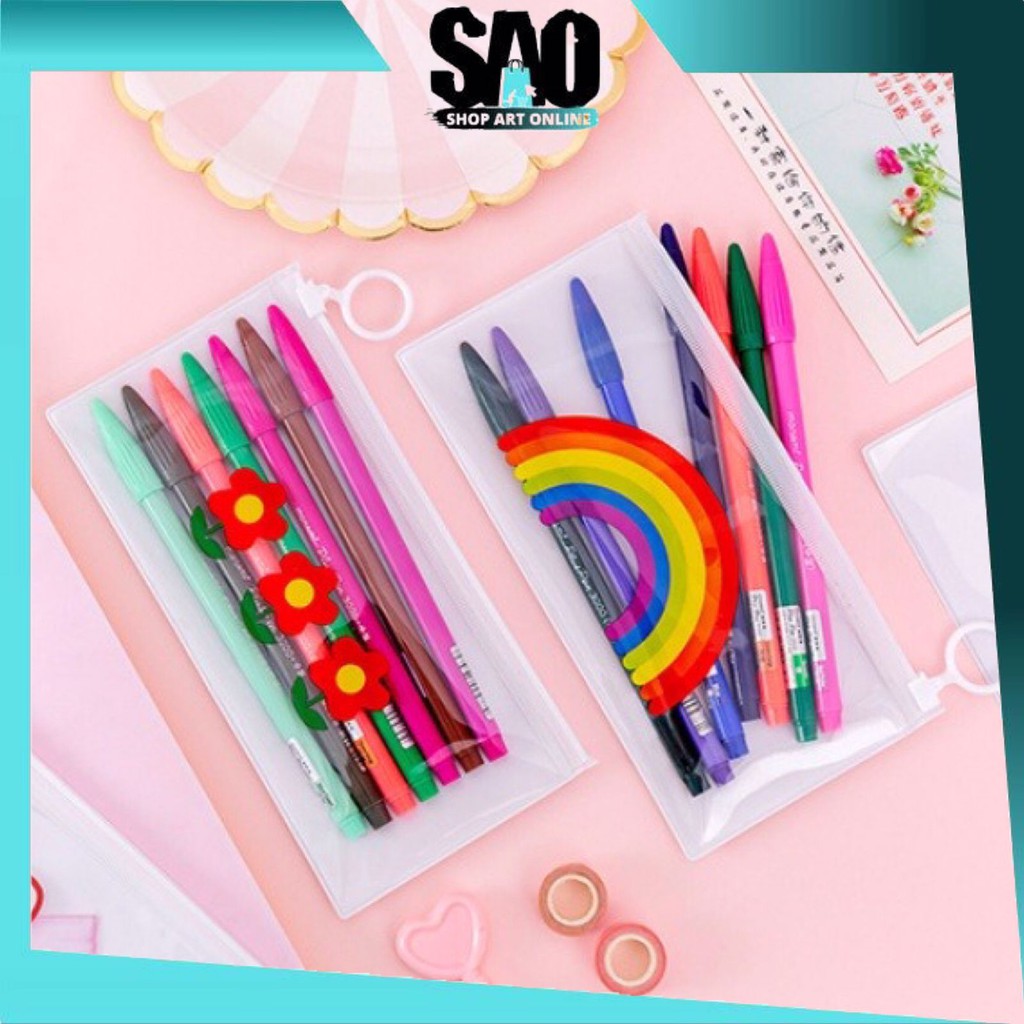 

SAO - S5194 Tempat Pensil Zip Transparan Lucu Motif Korea / Zipper Bag / Pouch Mini