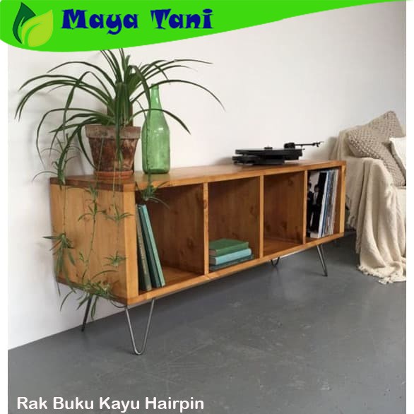 Rak Buku Rak Mainan Kayu Hairpin