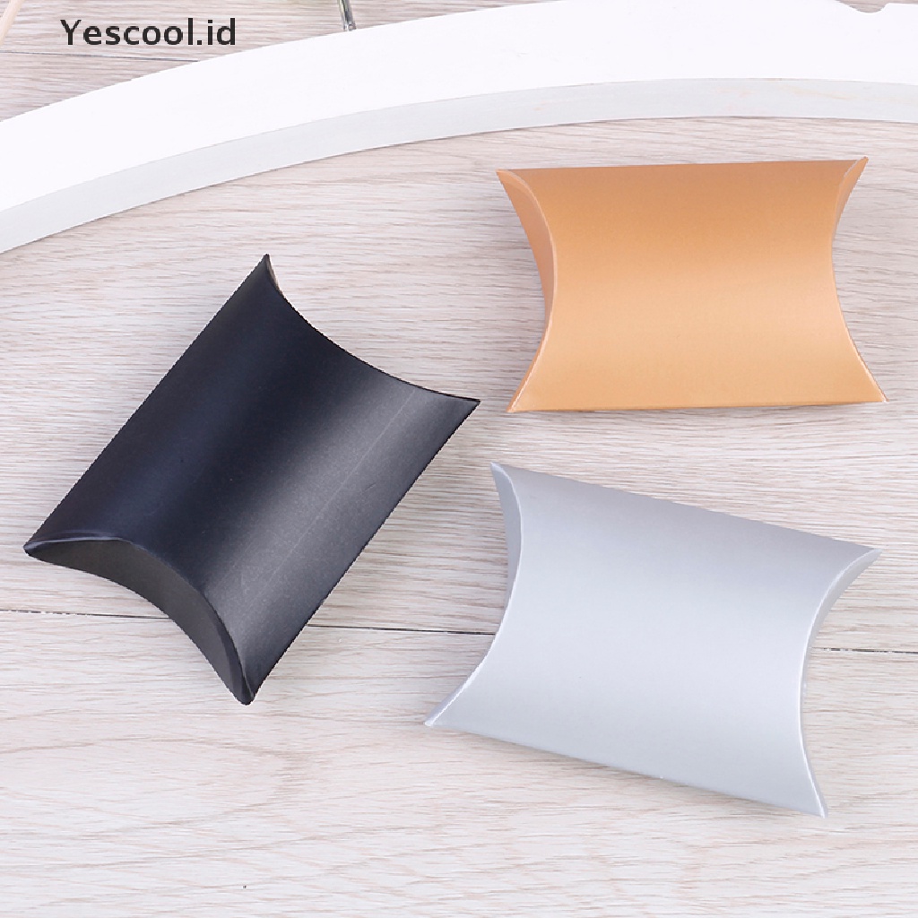 【Yescool】 50pcs craft paper bags pillow box gift cake bread candy wedding party favor bag .