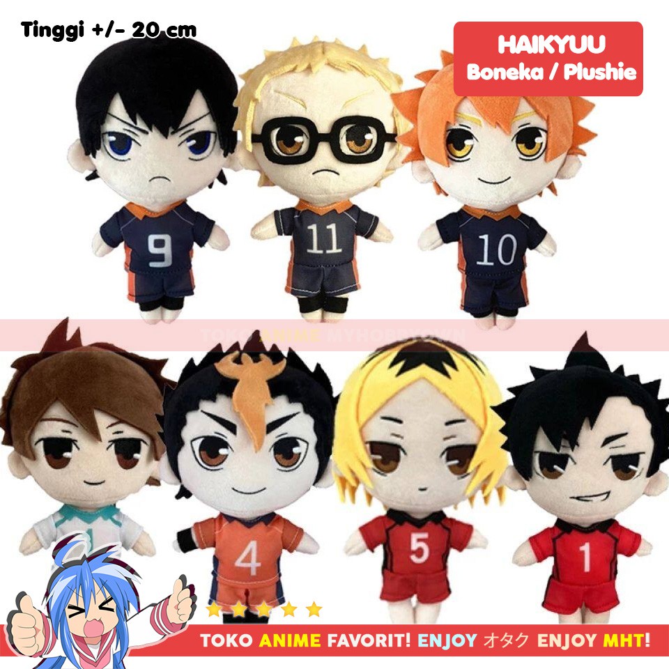 Boneka Anime Haikyuu Plushie Doll Hinata Shoyo Kageyama Tobio Nishinoya Yuu Kenma Kozume Oikawa Toru Kuroo Tetsuro Tsukishima Kei