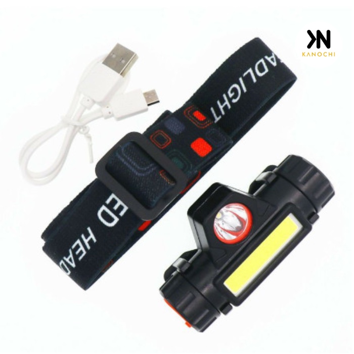 Senter Kepala LED COB Rechargeable + Magnet Headlamp Waterproof 2 Mode